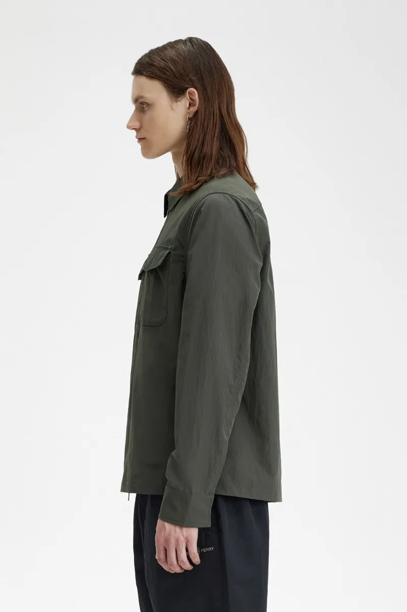 Fred Perry Lightweight Zip-Through Overshirt Field Green XXL LAST ONE-3
