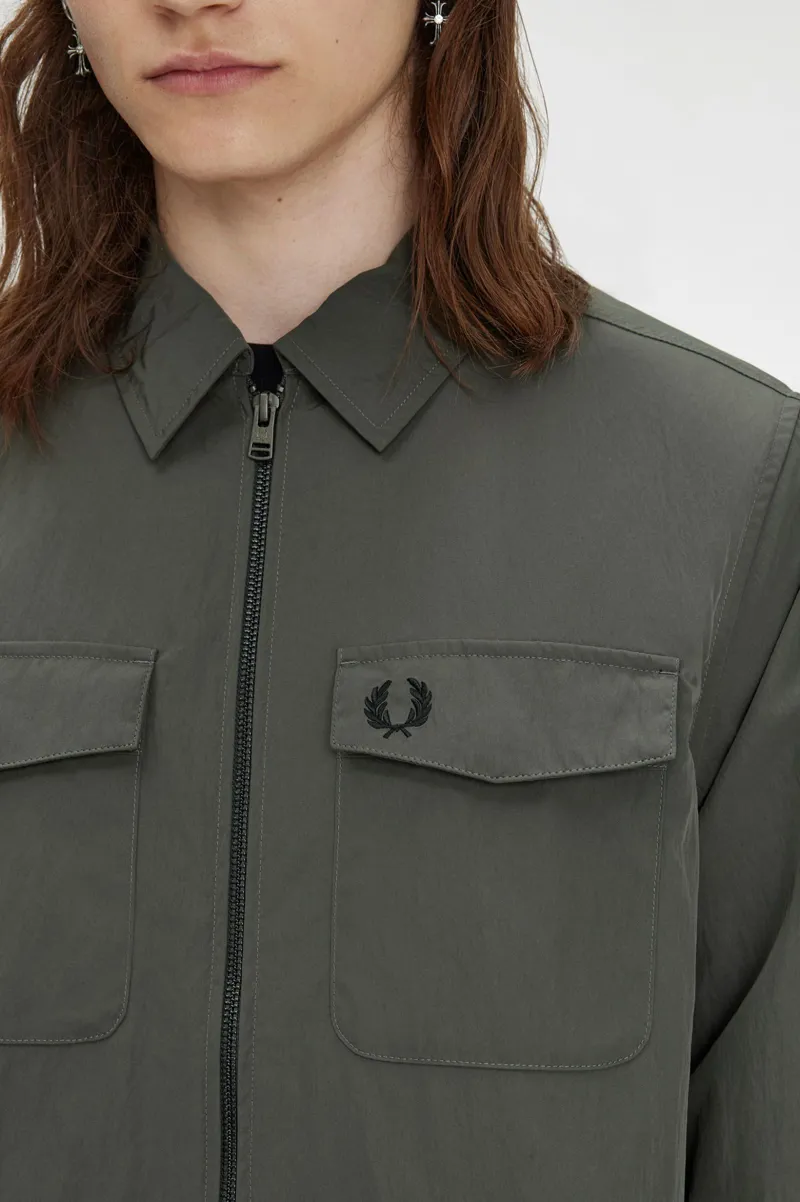 Fred Perry Lightweight Zip-Through Overshirt Field Green XXL LAST ONE-7