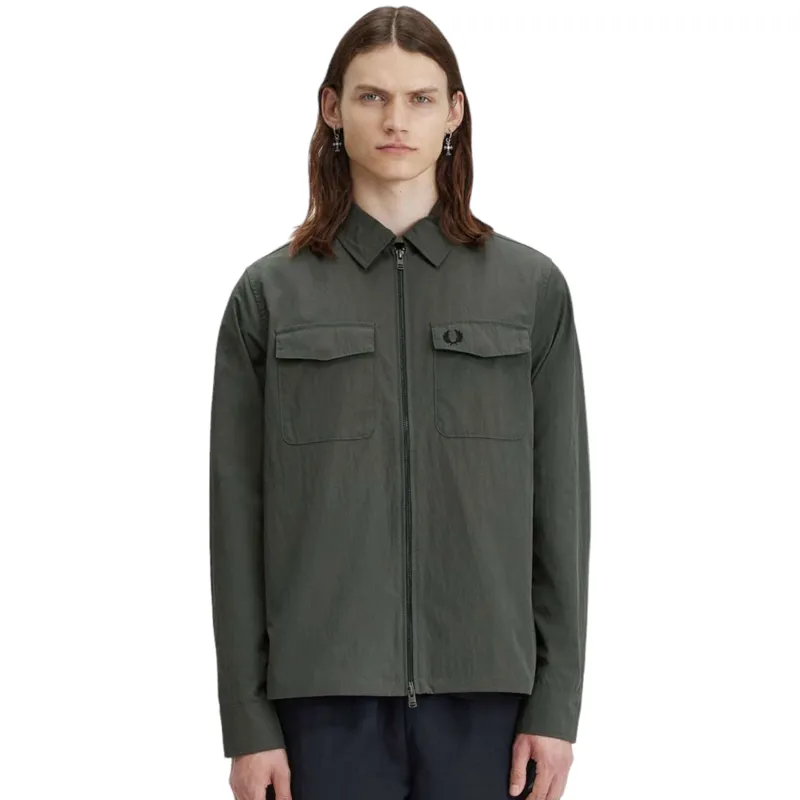 Fred Perry Lightweight Zip-Through Overshirt Field Green XXL LAST ONE