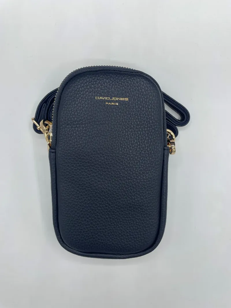 David Jones double zip pouch bag Navy