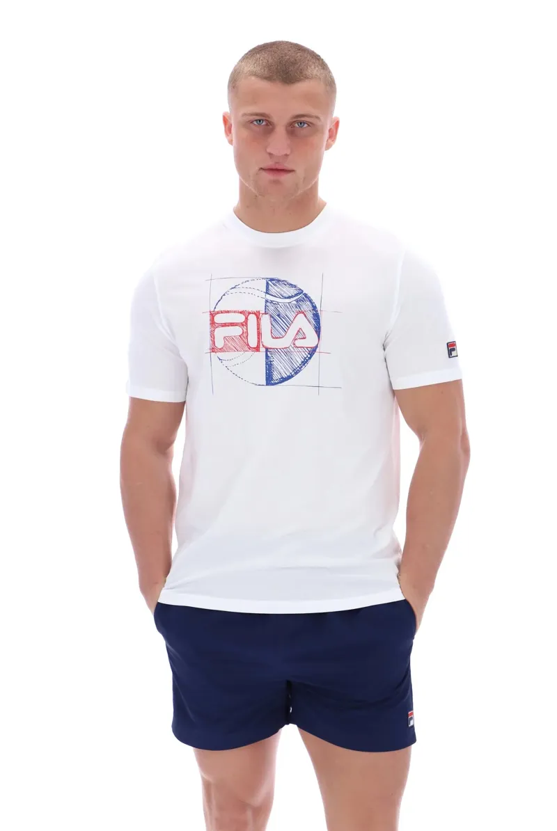 Fila Dixon Front Graphic T-Shirt White XL ONLY-1