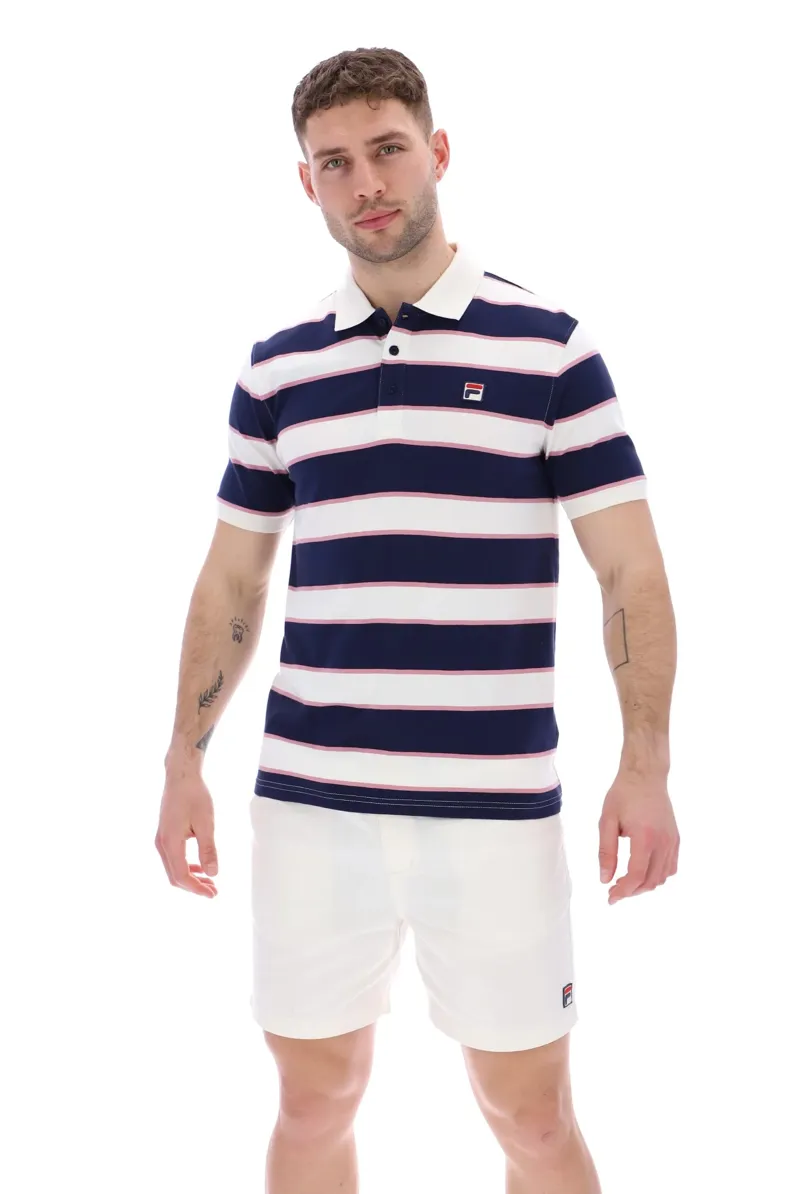 Fila Edmond Stripe Polo T-Shirt Cream-6