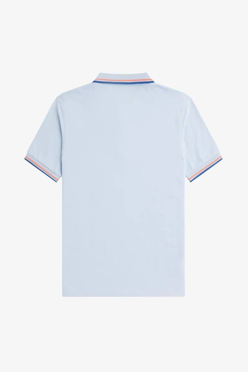 Fred Perry M3600-V20 Polo T-shirt Light Smoke/ Coral / Cobalt-2