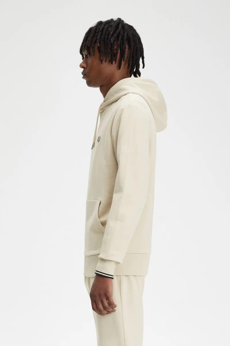Fred Perry Overhead Tipped Hoodie Oatmeal-2