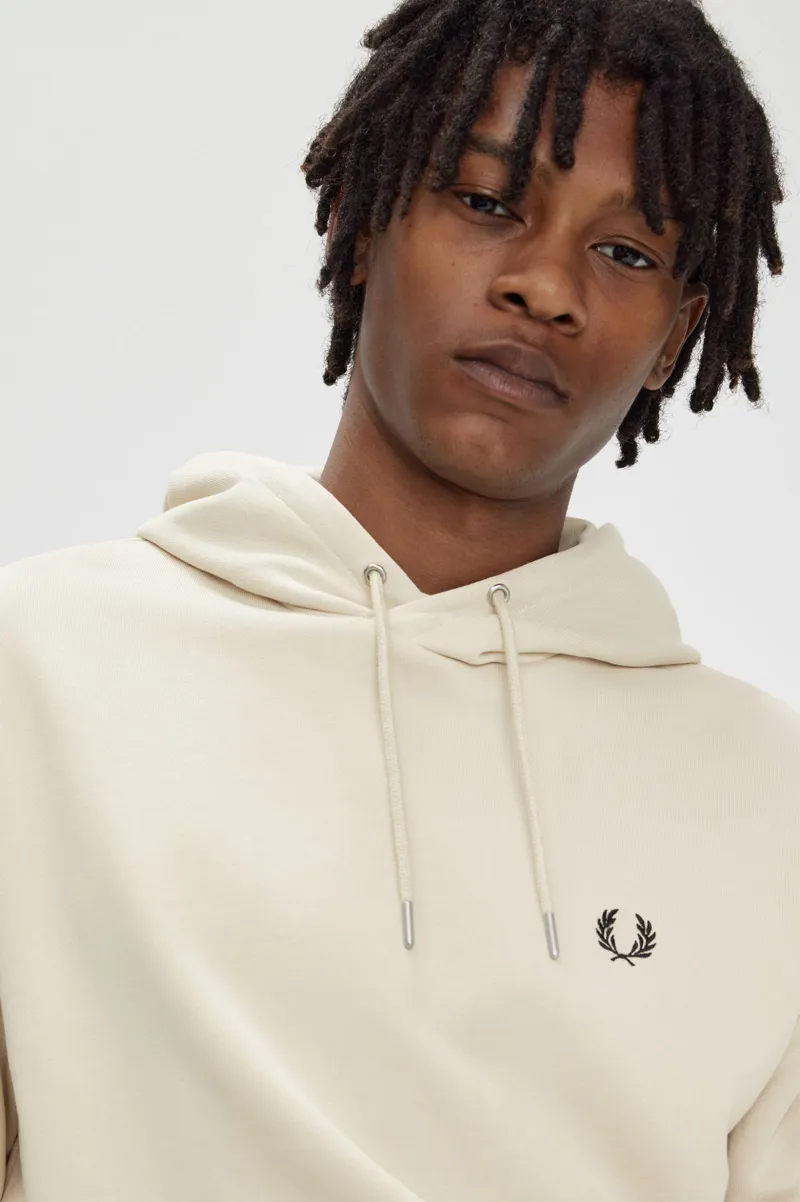 Fred Perry Overhead Tipped Hoodie Oatmeal-5