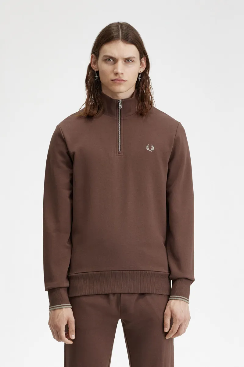 Fred Perry Half Zip Sweatshirt Brick XXL ONLY LAST ONE-2