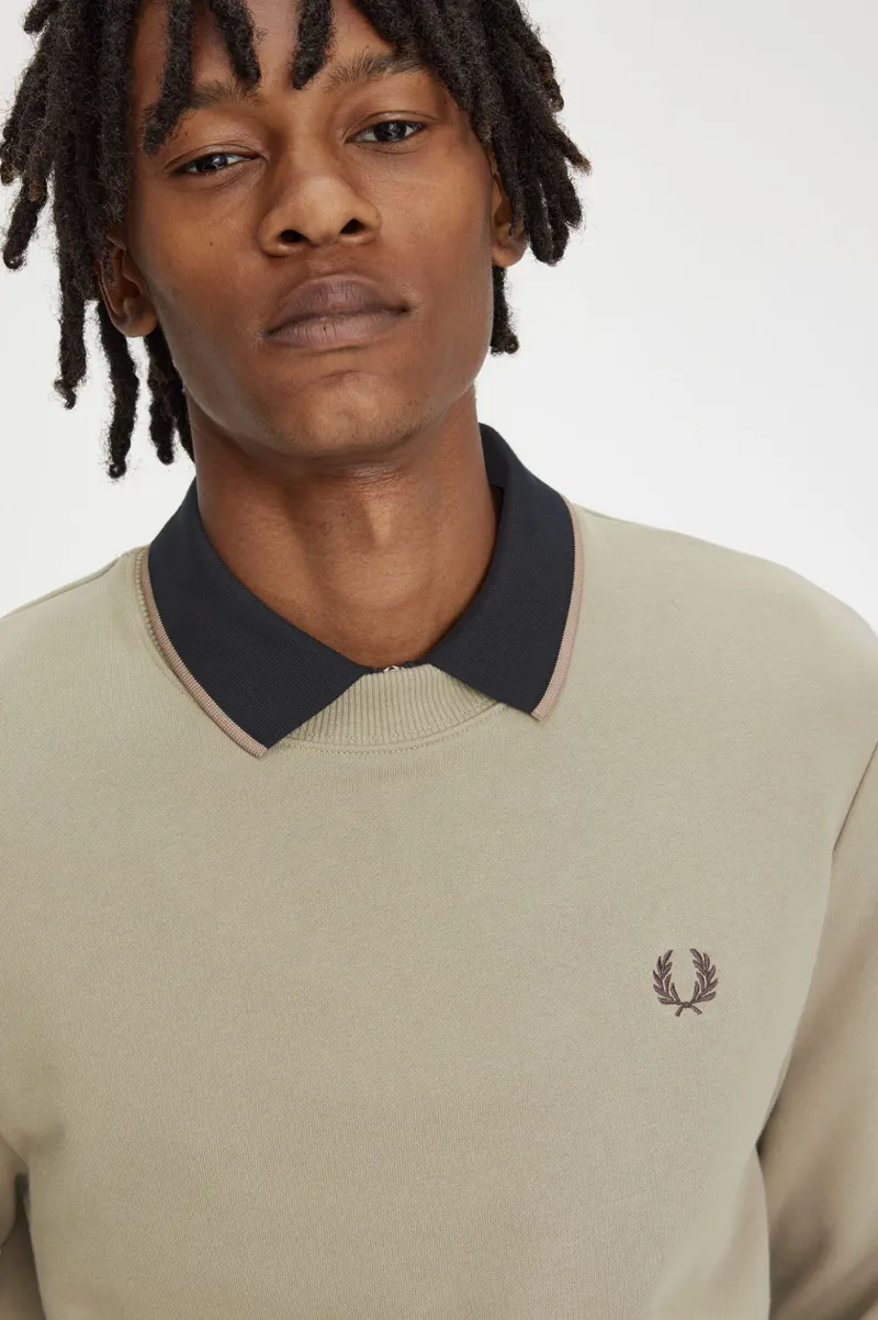 Fred Perry Crew Neck Sweatshirt Warm Grey-2