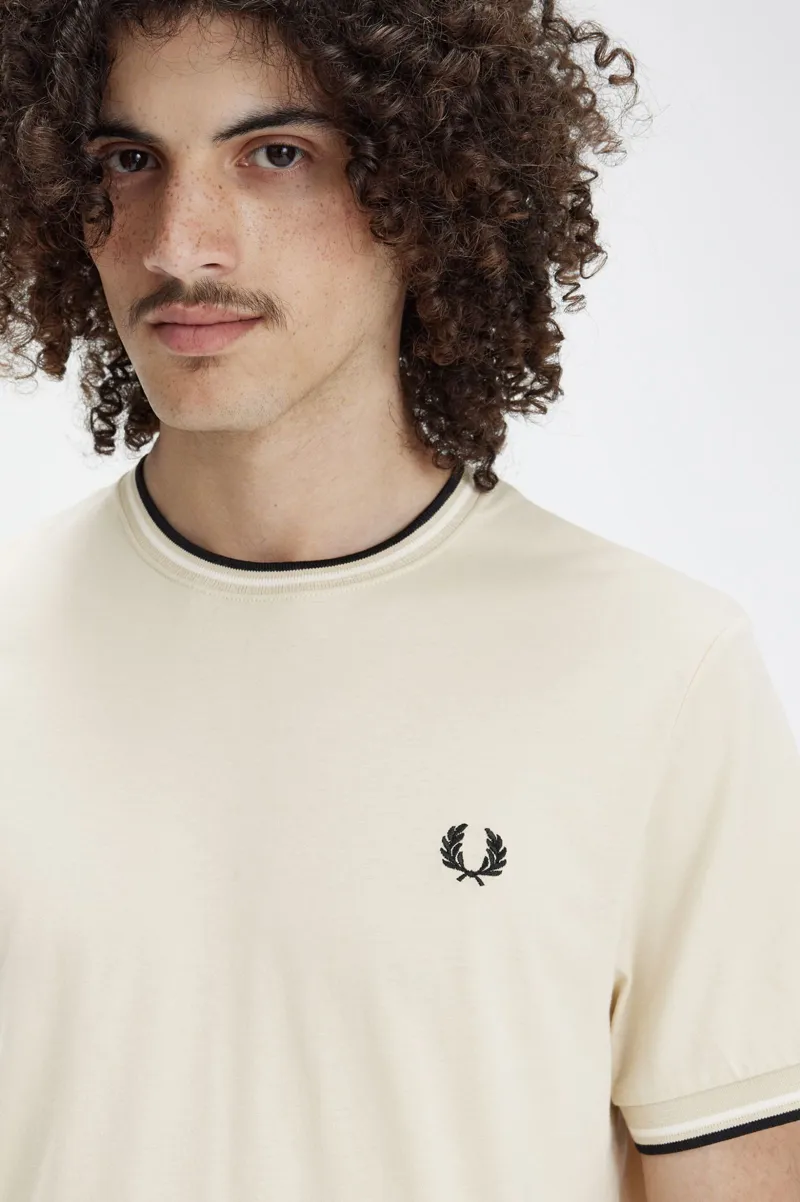 Fred Perry Twin Tipped T-shirt Oatmeal-1