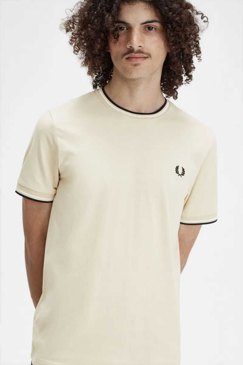 Fred Perry Twin Tipped T-shirt Oatmeal-3