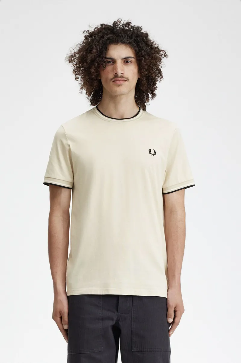 Fred Perry Twin Tipped T-shirt Oatmeal-5
