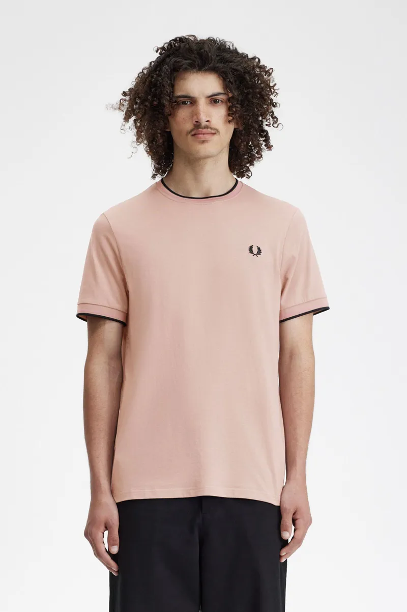 Fred Perry Twin Tipped T-shirt Dark Pink-1