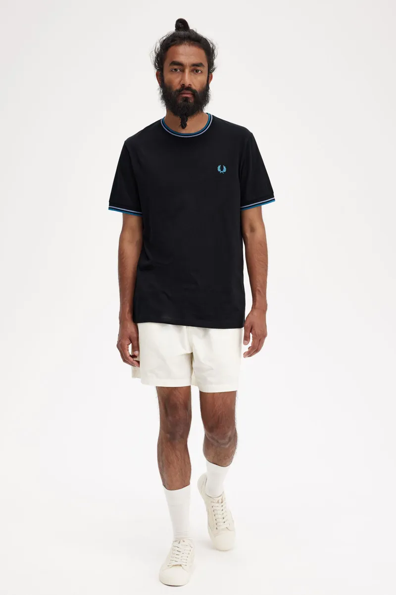 Fred Perry Twin Tipped T-shirt Black / Light Smoke /  Bay Ocean XL ONLY-2