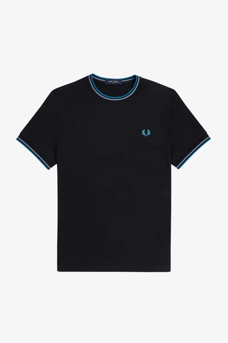 Fred Perry Twin Tipped T-shirt Black / Light Smoke /  Bay Ocean XL ONLY-3
