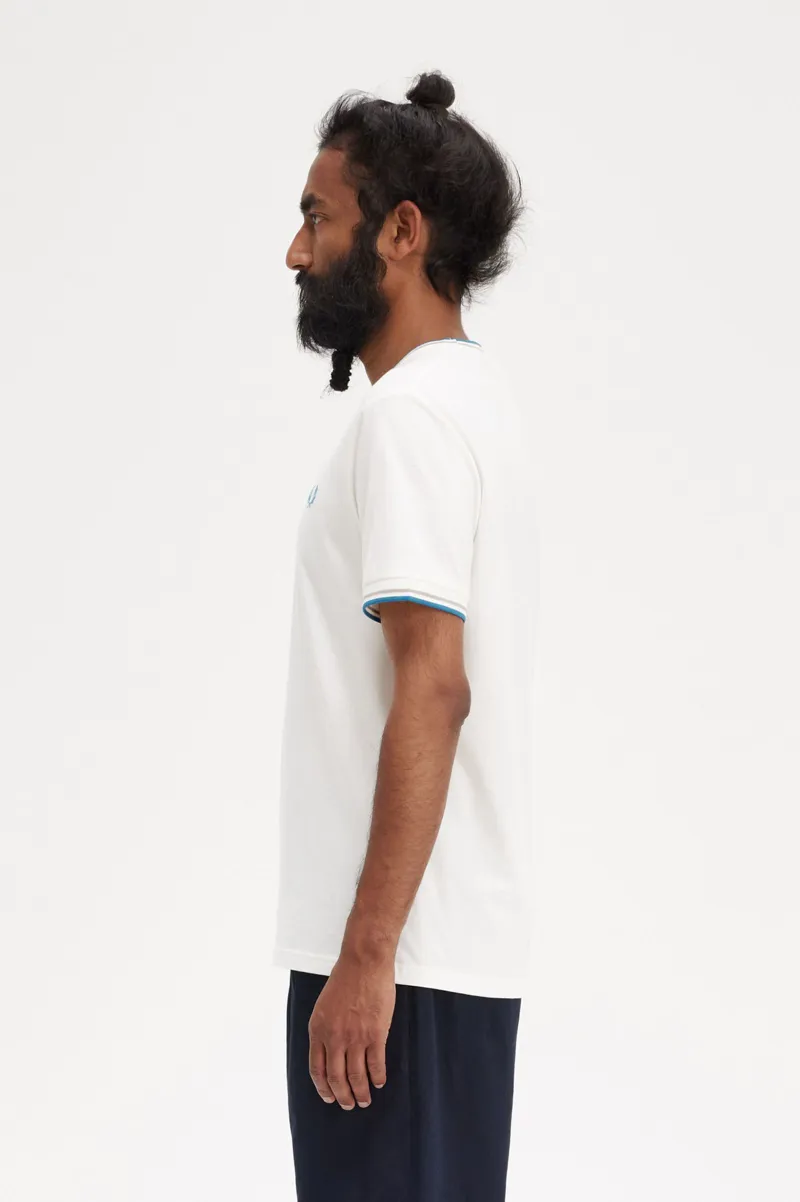 Fred Perry M1588-V36 Mens Twin Tipped T-shirt Snow White-2