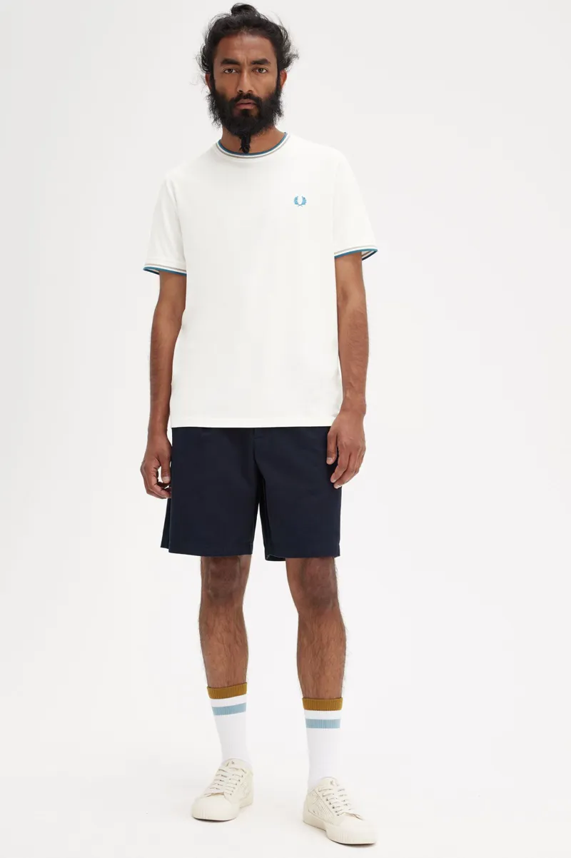 Fred Perry M1588-V36 Mens Twin Tipped T-shirt Snow White-5