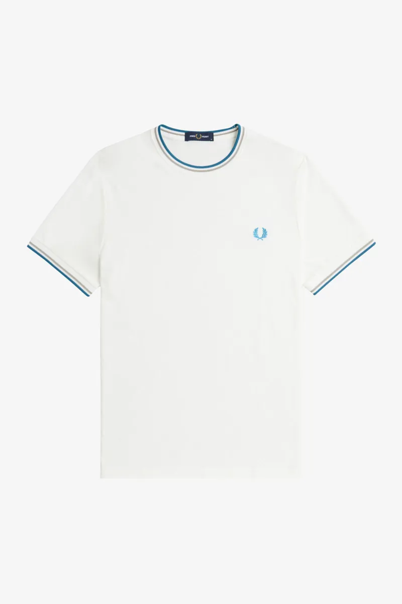 Fred Perry M1588-V36 Mens Twin Tipped T-shirt Snow White-7