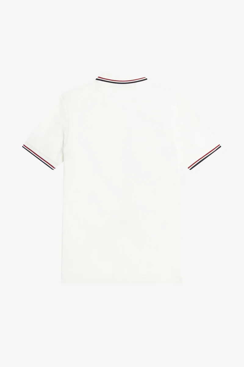 Fred Perry M3600-T60 Polo T-shirt Snow White / Burnt Red / Navy-3