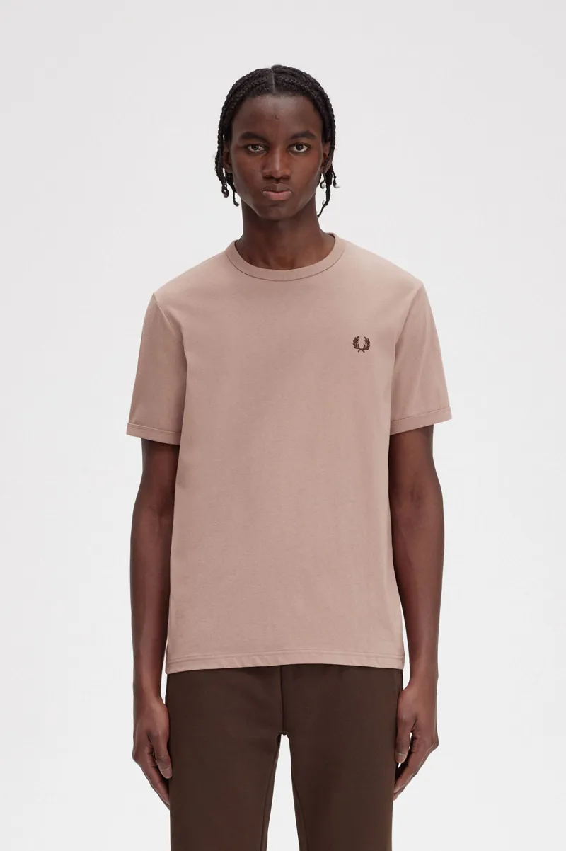 Fred Perry M3519-V05 Ringer T-shirt Dusky Pink-1