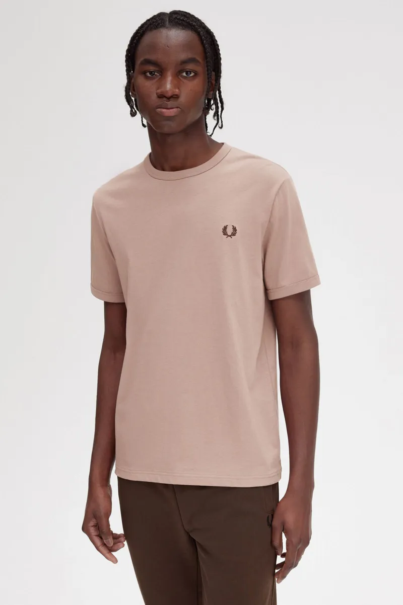 Fred Perry M3519-V05 Ringer T-shirt Dusky Pink-3