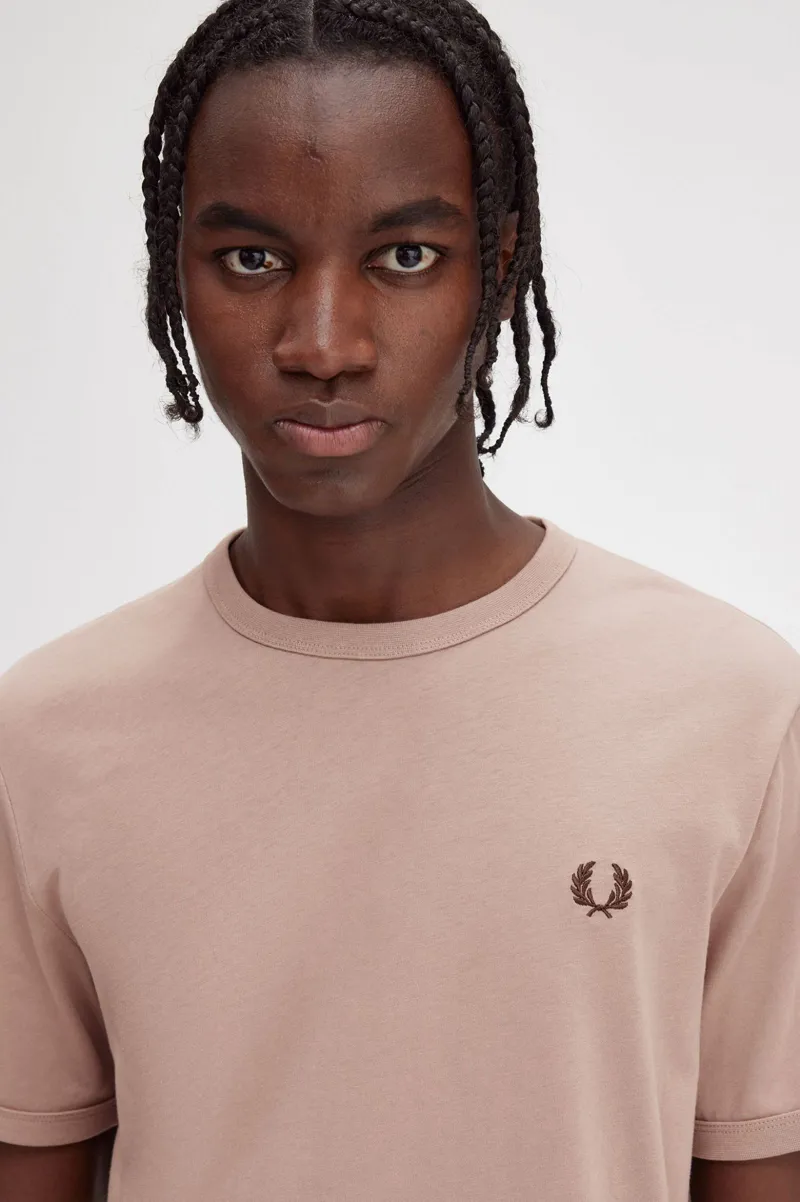 Fred Perry M3519-V05 Ringer T-shirt Dusky Pink-4