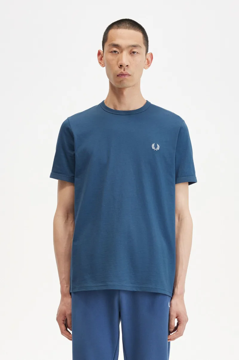 Fred Perry M3519-U85 Ringer T-shirt Midnight Blue-1