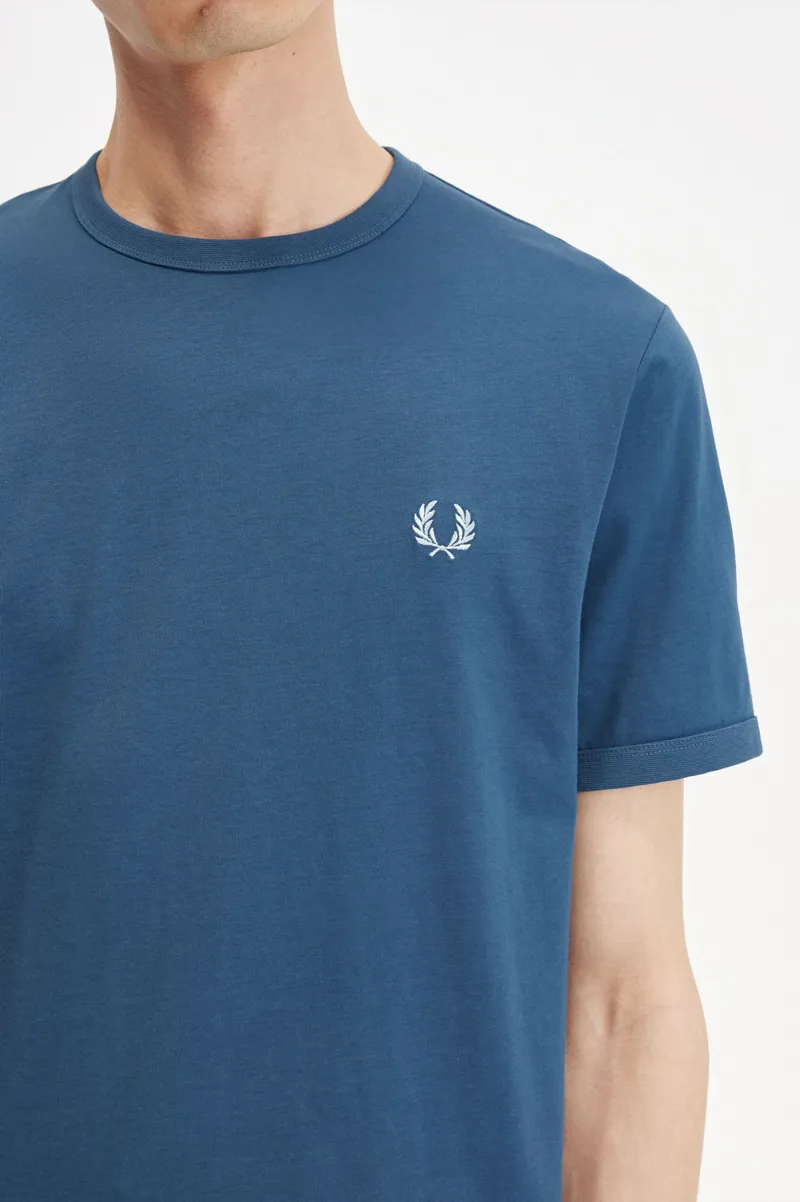 Fred Perry M3519-U85 Ringer T-shirt Midnight Blue-4