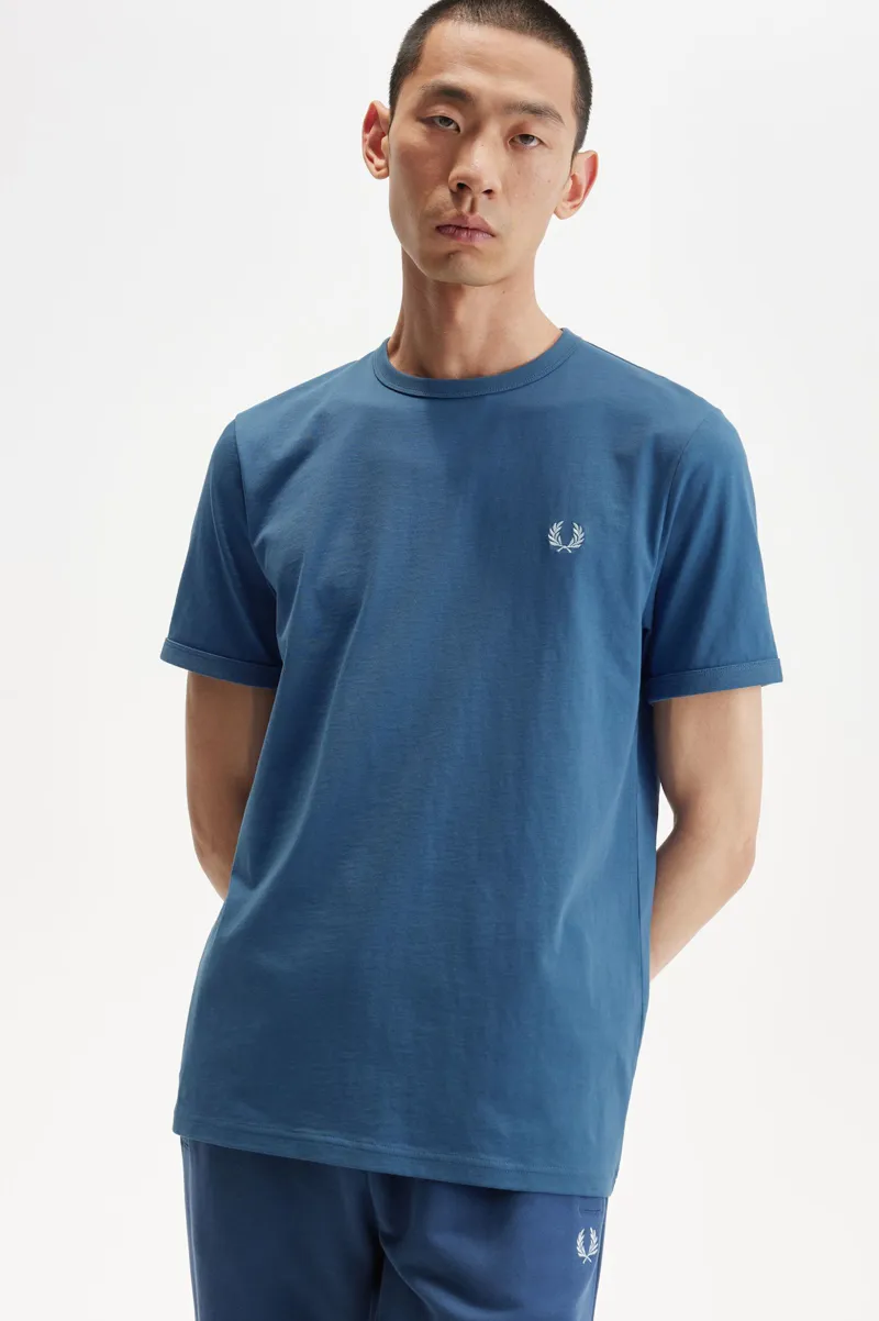 Fred Perry M3519-U85 Ringer T-shirt Midnight Blue-5