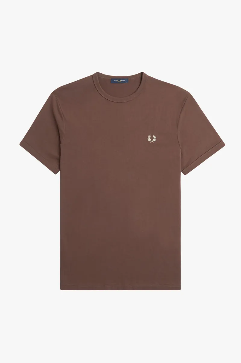 Fred Perry M3519-U85 Ringer T-shirt Brick / Warm Grey XXL ONLY-6