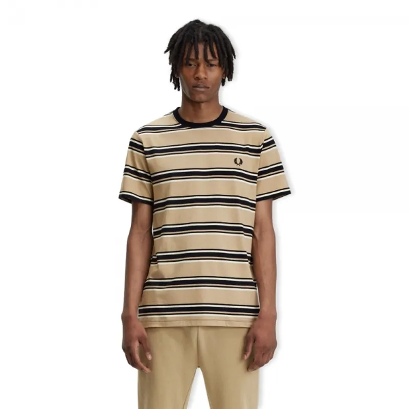 Fred Perry Stripe T-shirt Warm Stone /Oatmeal-1