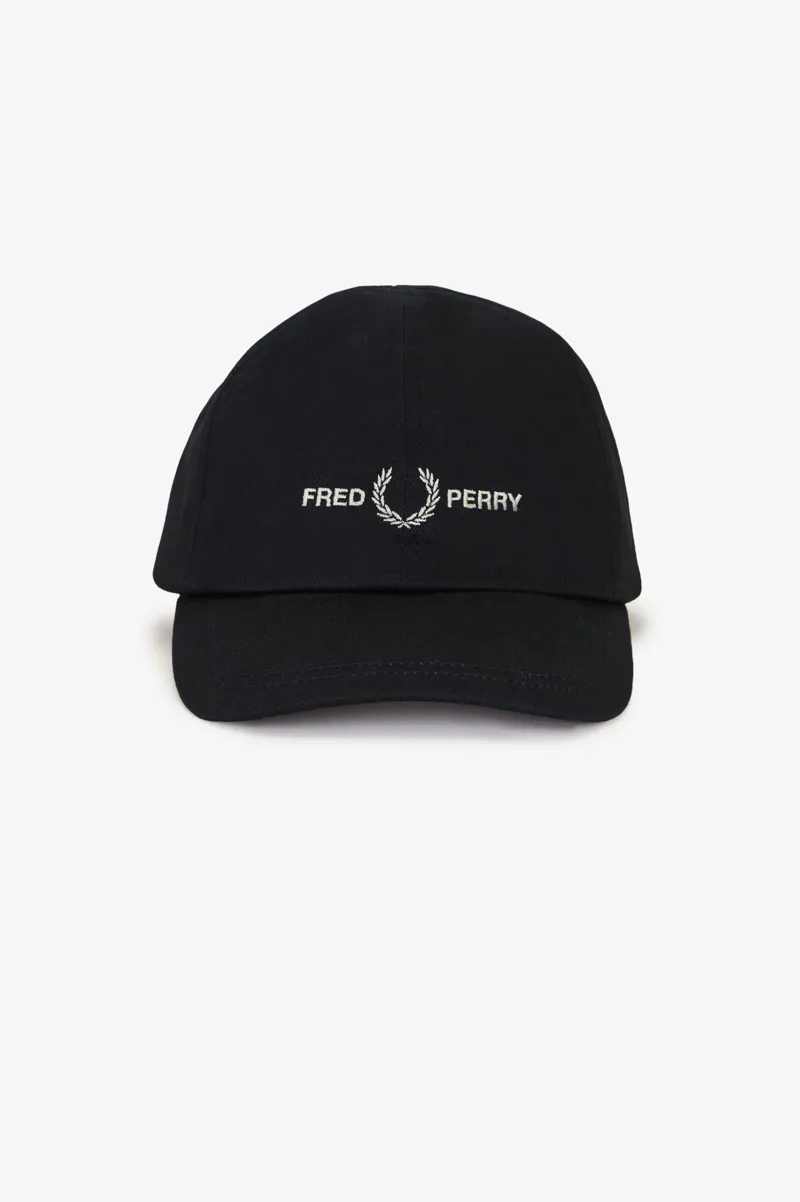 Fred Perry Graphic Branded Six-Panel Cap Black LAST ONE-2
