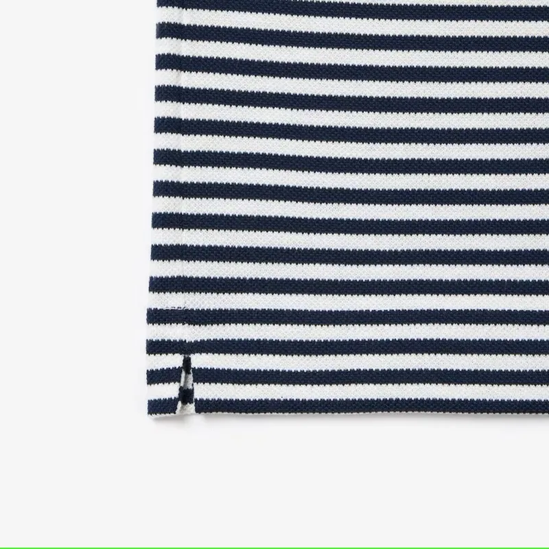 Lacoste Striped Cotton Polo Shirt White / Navy-2