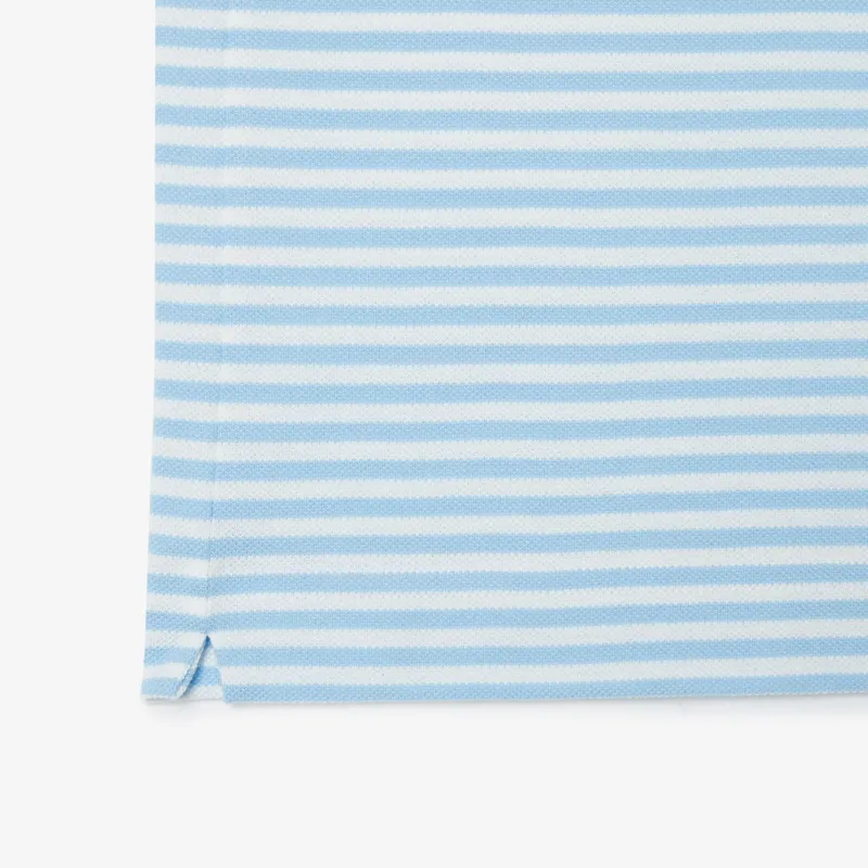 Lacoste Striped Cotton Polo Shirt White / Blue -4