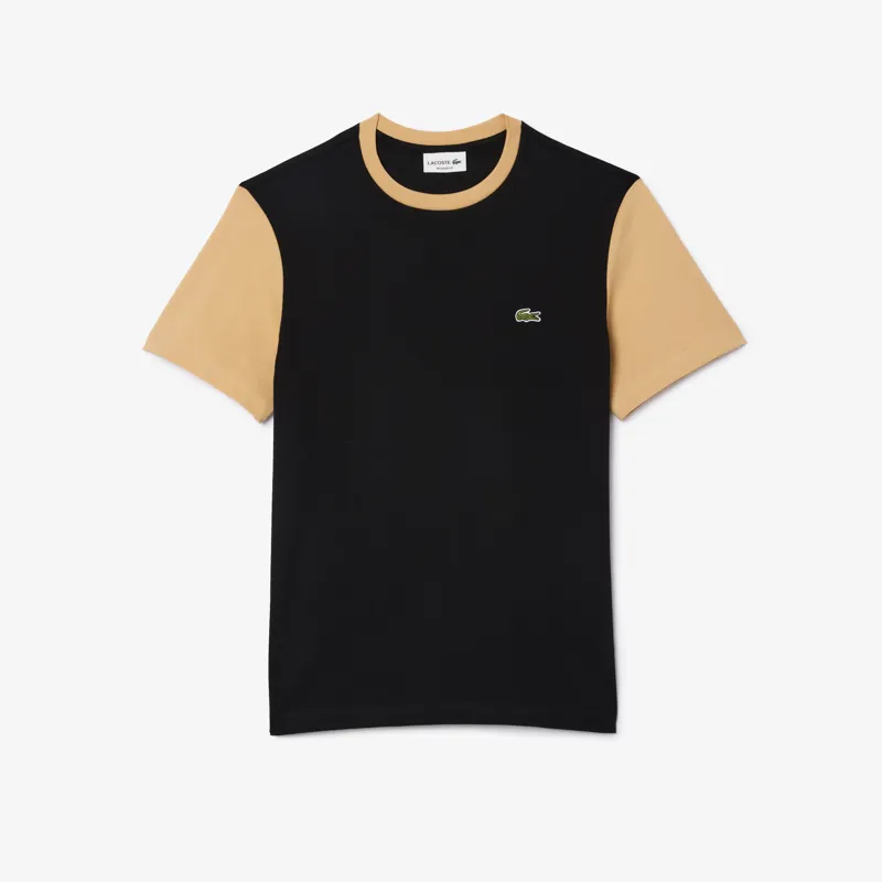 Lacoste Colourblock Jersey T-Shirt Black Beige-2
