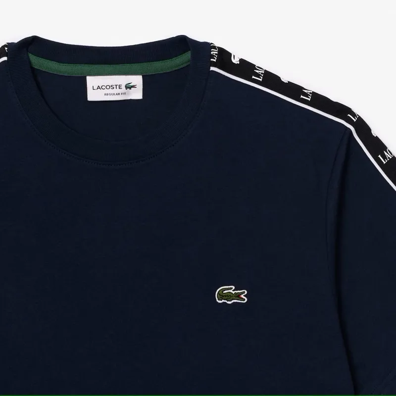 Lacoste Cotton Jersey Logo Stripe T-Shirt Navy XL ONLY LAST ONE-1