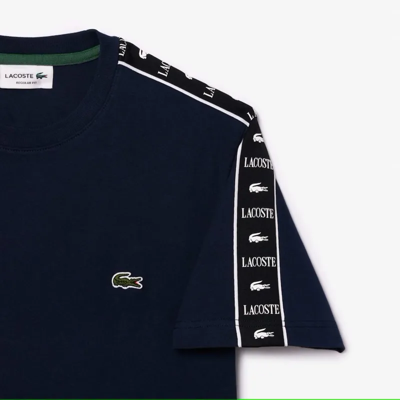 Lacoste Cotton Jersey Logo Stripe T-Shirt Navy XL ONLY LAST ONE-2