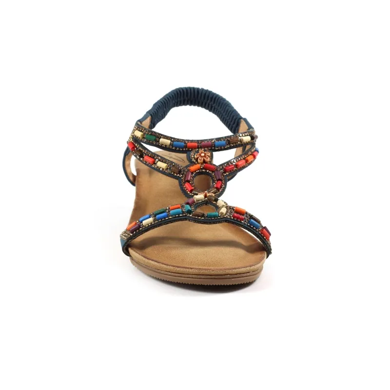 Lunar Epsom wedge sandal Navy-1