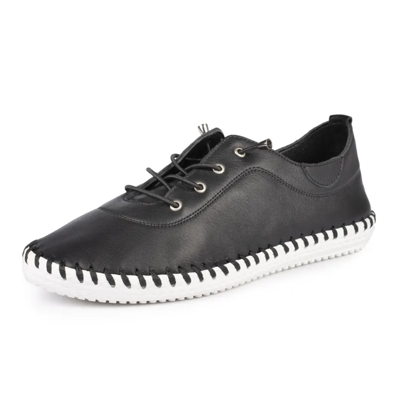 Lunar St Ives Pump Plimsoll Black-1