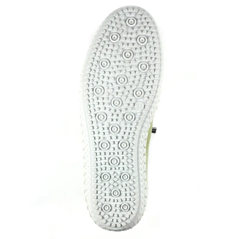 Lunar St Ives Leather Pump Plimsoll Khaki-3