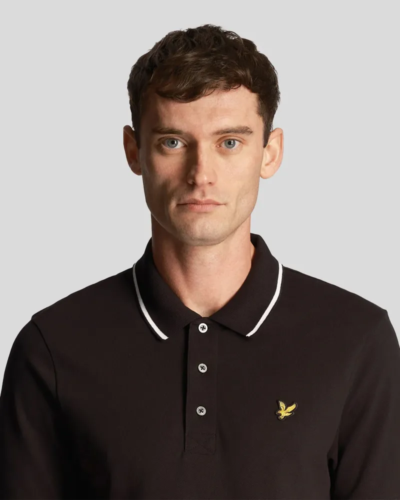Lyle and Scott SP1524VOG W395 Mens Tipped Polo Shirt Jet Black
