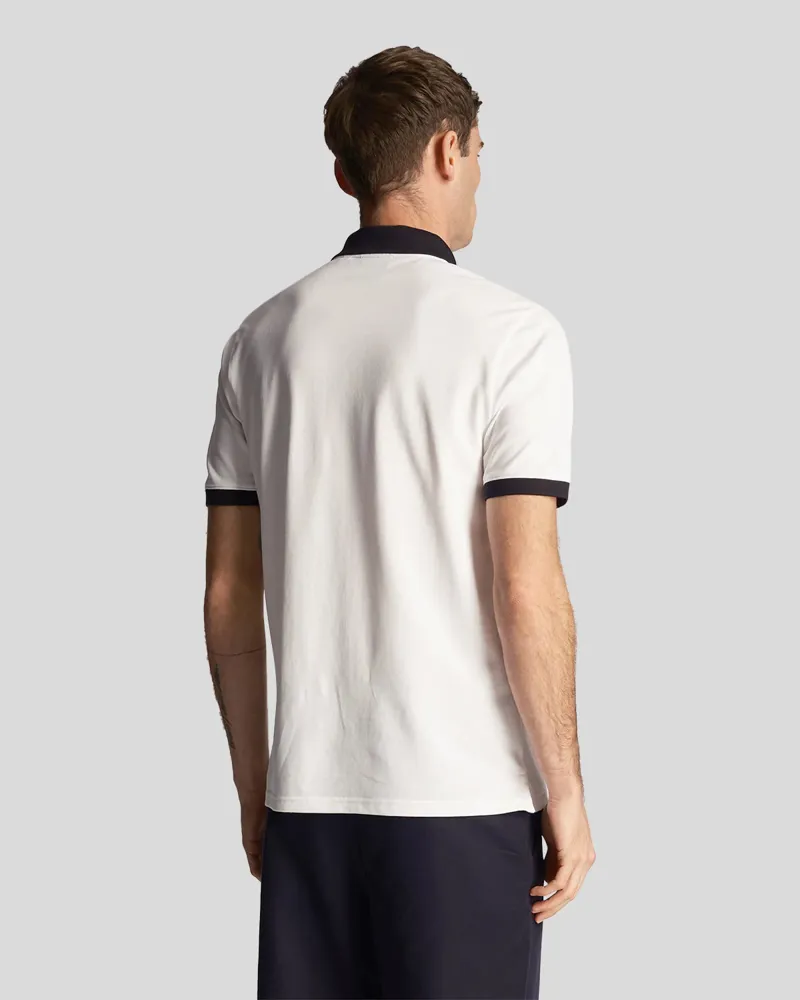 Lyle and Scott Tonal Ringer Polo Shirt White MEDIUM ONLY LAST ONE-2