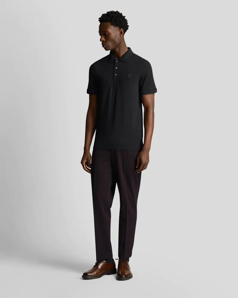 Lyle and Scott Tonal Eagle Polo Shirt Jet Black  LARGE ONLY LAST ONE-1