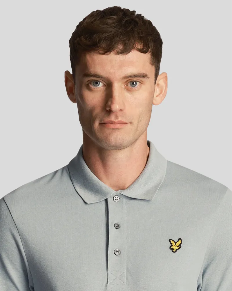 Lyle and Scott Plain Polo T-shirt Slate Blue-3