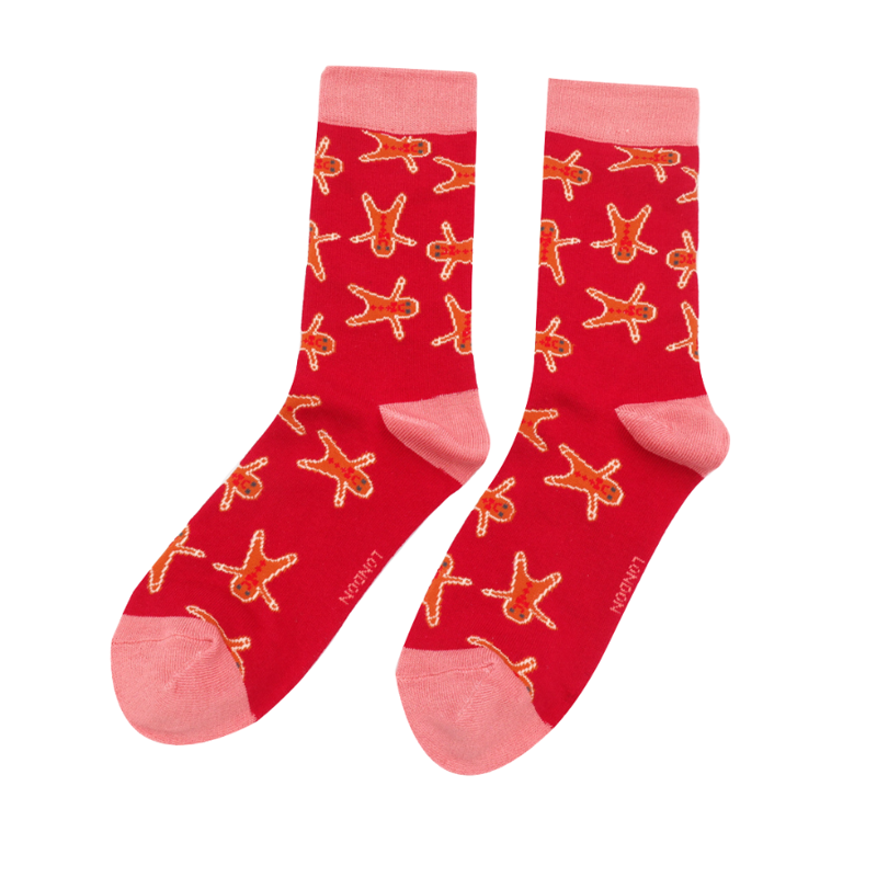 Miss Sparrow Gingerbread socks Red