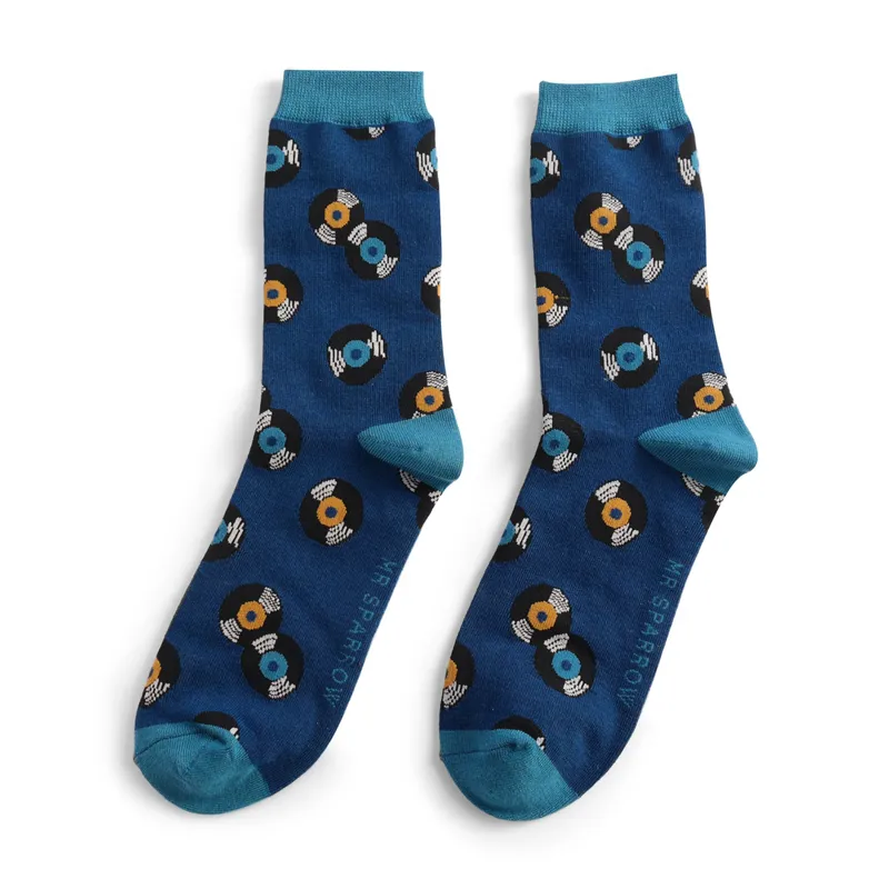 Mr Heron vintage vinyl trainer socks Navy