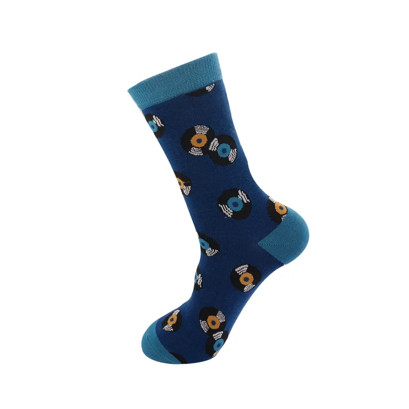 Mr Heron vintage vinyl trainer socks Navy-2