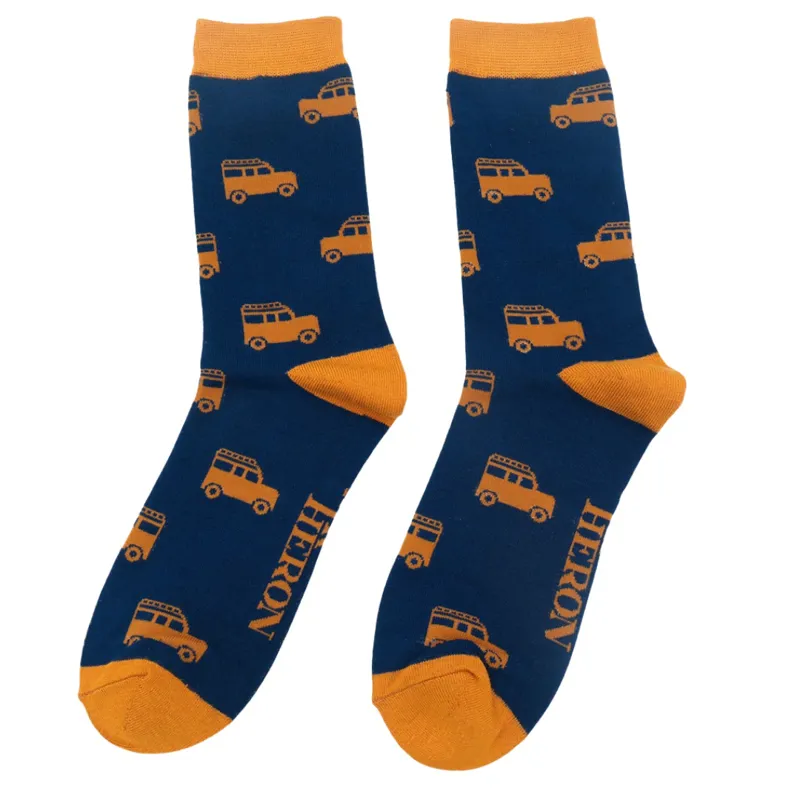 Mr Heron MH218  Bamboo Jeeps Socks Navy