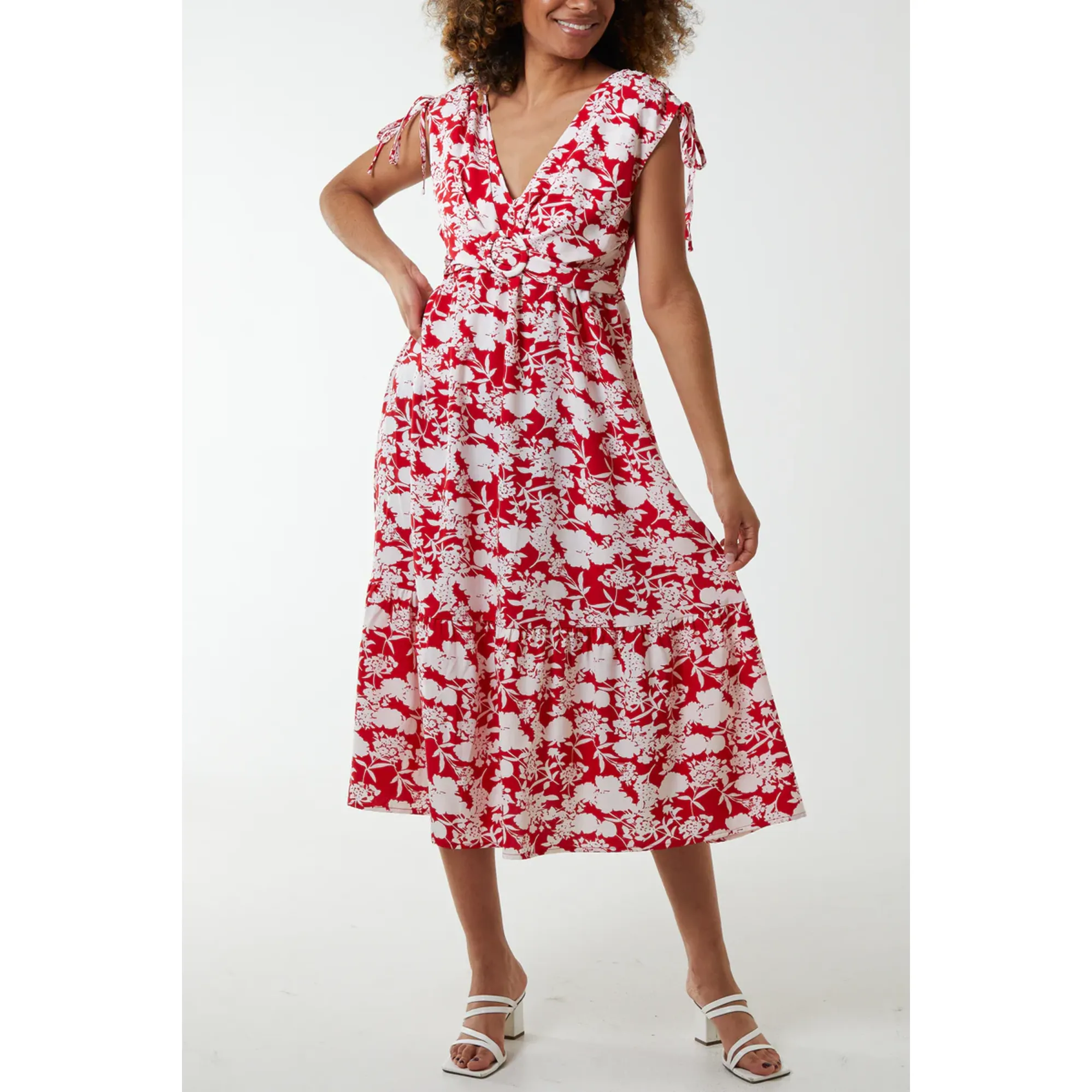 Nova Ladies NL233887 floral ring front dress Red Nova Ladies NL233887 floral ring front dress Red