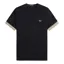 Fred Perry Striped Cuff T-Shirt Black