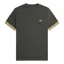 Fred Perry Striped Cuff T-Shirt Field Green