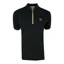 Trojan Houndstooth Trim Zip Pique Polo Black